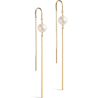 Billede af ENAMEL Copenhagen Aga Pearl øreringe forgyldt sølv m. ferskvandsperler