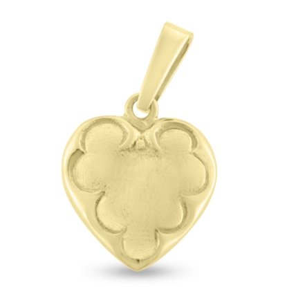 Billede af Hjerte mønster i sider, massivt med patz, hj. 13mm. 925s.forgyldt