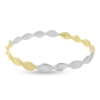 Billede af Armring med snoninger, br. 7,0 mm. tyk. 3,7 mm. 14 kt. (helt i guld - billede vist i 2 farver)