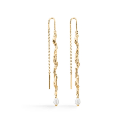 Billede af Studio Z "Tangled" øreringe forgyldt sølv m. fvp