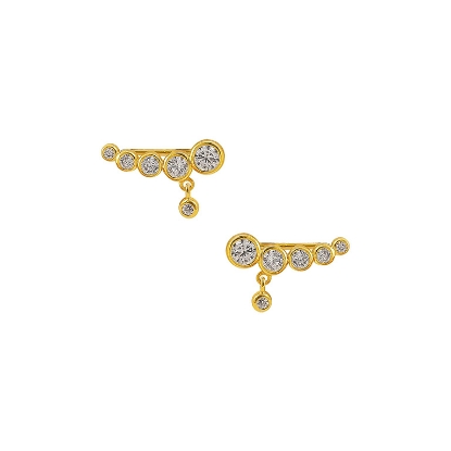 Billede af Hultquist Snowy crossaint Ørering sølv forgyldt