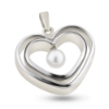 Billede af Vedhæng af ringe m. øsken + patz, sv. perle 5½-6 mm. 14 kt. hvg.