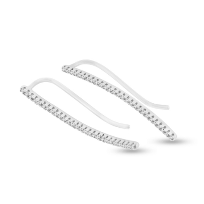 Billede af By Pind ørestikker sølv rhodineret med zirkonia sten