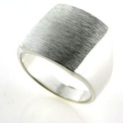 Billede af Herrering massiv lukket bund, plade 17,5*15,5 mm. 925s. 