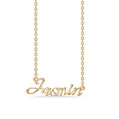 Billede af Studio Z "Name Tag - JASMIN" halskæde forgyldt sølv (40-45 cm)