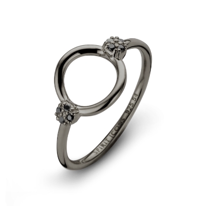 Billede af Spirit Icons Perfection ring sølv sort rhod cz str. 50