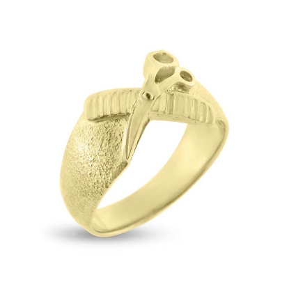 Billede af Ring frisørsaks og kam i forgyldt sølv