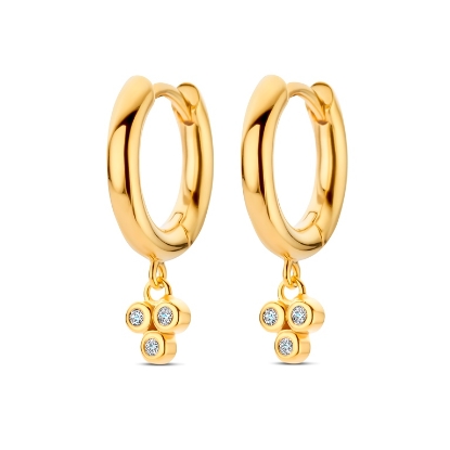 Billede af Spirit Icons Trio øreringe forgyldt sølv m. cz