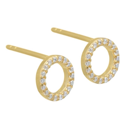 Billede af Aqua Dulce Pam øreringe forgyldt sølv m. cz (8 mm)