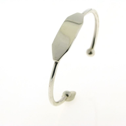 Billede af Bella & Valdemar by Pind,armring åben sølv m plade (kan graveres)