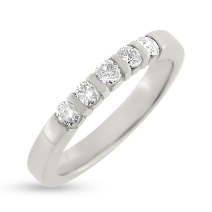 Billede af Alliancering 5 brillanter 0,08 w/vs. 14 kt. hvidguld