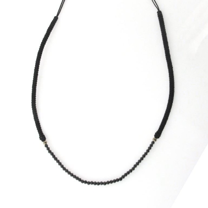 Billede af Classic by Pind halskæde sort knyttet m sølv og sort spinel *