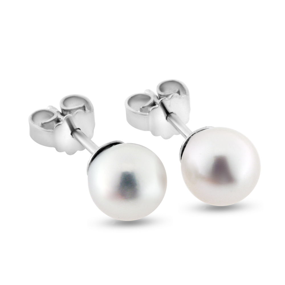 Billede af Ørestik fv. kulturperle 2* 9,0-9,5 mm. 14 kt.  hvg.
