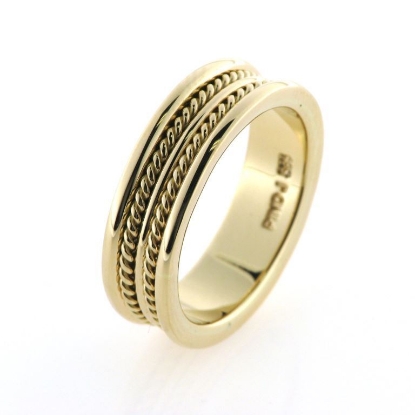 Billede af Ring med glat og snoet tråd 14 kt.