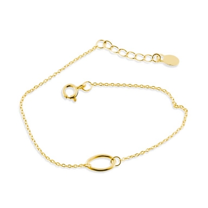 Billede af By Pind armbånd sølv forgyldt med ellipse