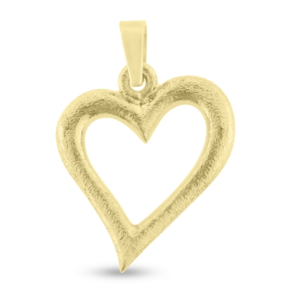 Billede af Vedhæng hjerte, åbent massivt, 14 kt.