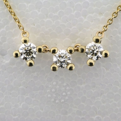 Billede af Vedhæng - halskæde, 3 Brillanter a 0,25 ct. fattet i chatons fatninger 14 kt.