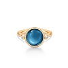 Billede af Julie Sandlau Prime Sapphire Blue ring forgyldt sølv safirblå krystal cz str. 56