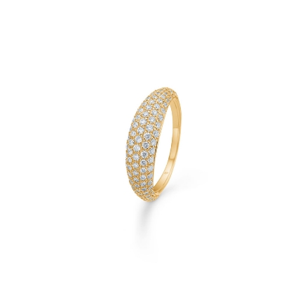 Billede af Mads Z "Half Moon" ring 14 kt. bred m. ialt 0,80 ct. brillanter w/si (str. 50-60)