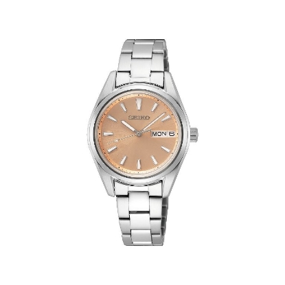 Billede af Seiko Classic dameur stål rosafarvet skive 30mm 10bar