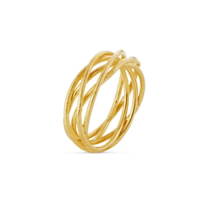 Billede af Susanne Friis Bjørner ring Twisted Wire forgyldt sølv (str. 48-60)