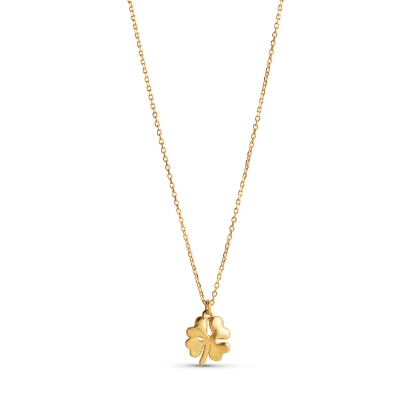 Billede af ENAMEL Copenhagen Organic Clover halskæde sølv forgyldt (45 + 3cm)