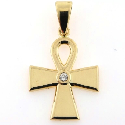 Billede af Vedhæng kors med brill. 0,15 w/vs. 14 kt.