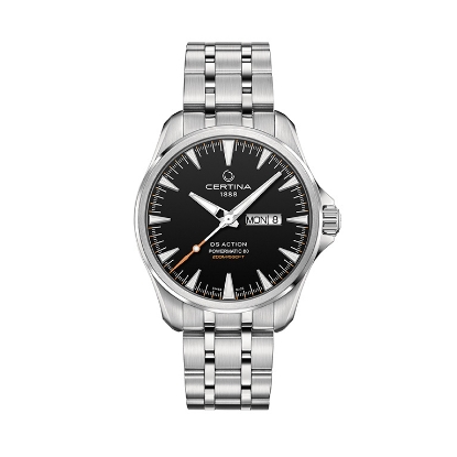 Billede af Certina DS Action Powermatic 80 herreur stål lænke sort skive 40mm safirglas