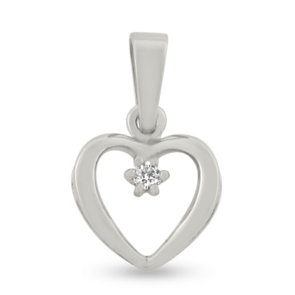 Billede af Vedhæng hjerte, syn. zirk. åbent 925s