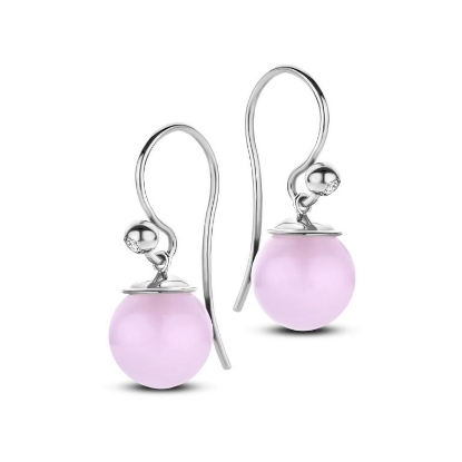 Billede af Spirit Icons Figaro øreringe sølv m. pink sten (9mm) + cz