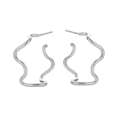 Billede af Susanne Friis Bjørner Creol sølv blank bølget 20mm