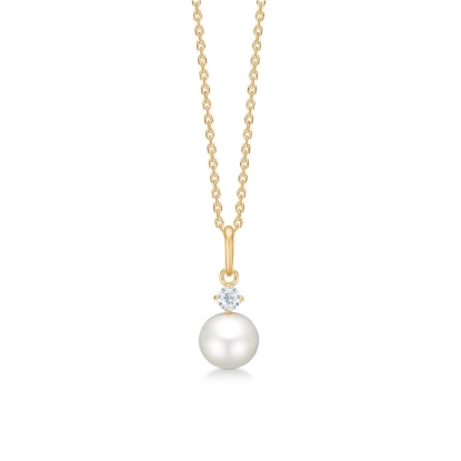 Billede af Mads Z "Lula" vedhæng 8 kt. guld m. perle + cz (eksl. kæde)