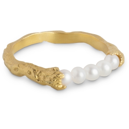 Billede af *ENAMEL Copenhagen Aliana ring forgyldt sølv m. ferskvandsperler (str 50-57)