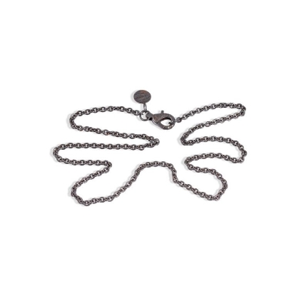 Billede af By Birdie Birmingham halskæde sort rhodineret sølv 45cm 