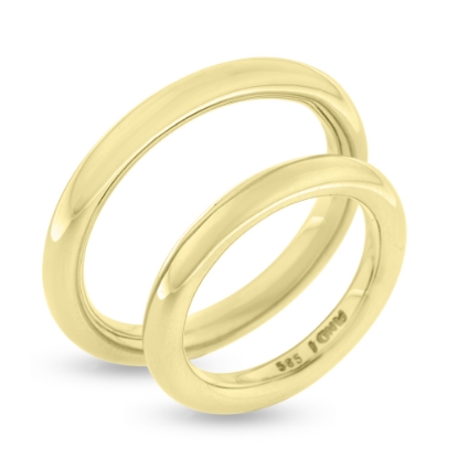 Billede af Vielses & Forlovelses ringe, rund profil ca. 3,2 mm.