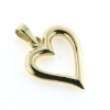 Billede af Vedhæng hjerte, åbent massivt,  overflade blank 925s.forgyldt (forgyldning vil blive slidt af ved dagligt brug !)