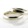 Billede af Vielses & Forlovelsesringe, 1* 0,03 w/vs. i 14 kt. lav rørfatning, 925 s.