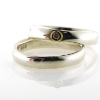 Billede af Vielses & Forlovelsesringe, 1* 0,03 w/vs. i 14 kt. lav rørfatning, 925 s.