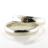 Billede af Vielses & Forlovelsesringe, 1* 0,03 w/vs. i 14 kt. lav rørfatning, 925 s.