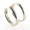 Billede af Vielses & Forlovelsesringe, 1* 0,03 w/vs. i 14 kt. lav rørfatning, 925 s.