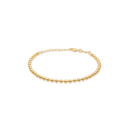 Billede af Studio Z armbånd sølv forgyldt kuglekæde 16+3 cm. 