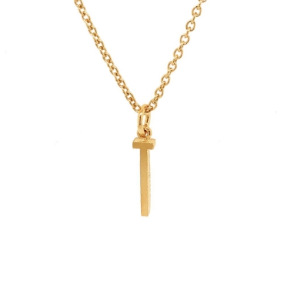 Billede af *Heiring initials vedhæng sølv forgyldt "T"