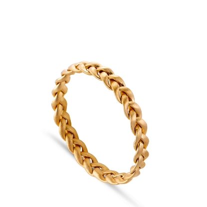 Billede af *Jane Kønig Small Braided ring sølv forgyldt flet (str. 48-54)