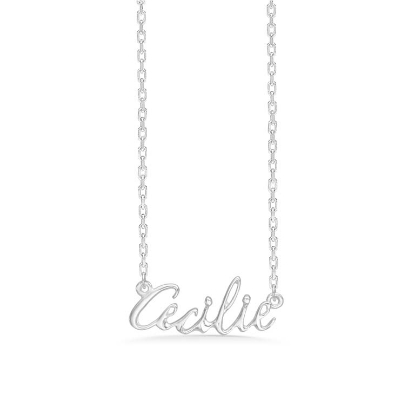 Billede af Studio Z "Name Tag - CECILIE" halskæde sølv (40-45 cm)