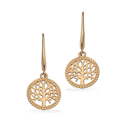 Billede af Ørebøjler Livets Træ 10 mm. 8 kt.