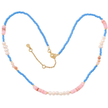 Billede af Hultquist Gabbie halskæde forgyldt sølv m. perler (40+5cm)