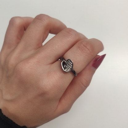 Billede af Ring sølv sort rhd  m.syn.zir *                                 