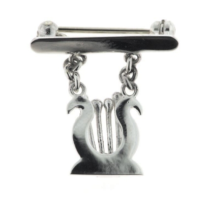 Vis detaljer for Broche Lyre musik instrument, hj. 13 mm. 925s.  Billede af Broche Lyre musik instrument, hj. 13 mm. 925s.