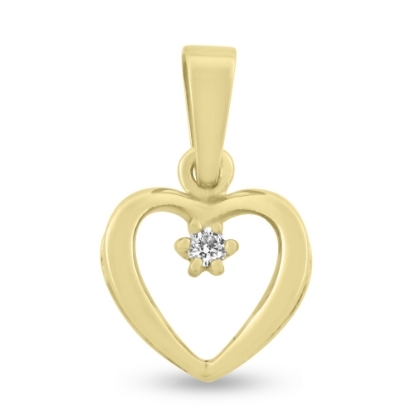 Billede af Vedhæng hjerte, brillant 0,04 w/vs. åbent  14 kt.