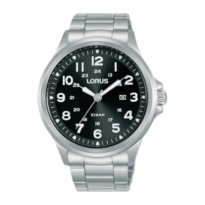 Billede af Lorus Sports herreur stål sort skive 10bar 44mm